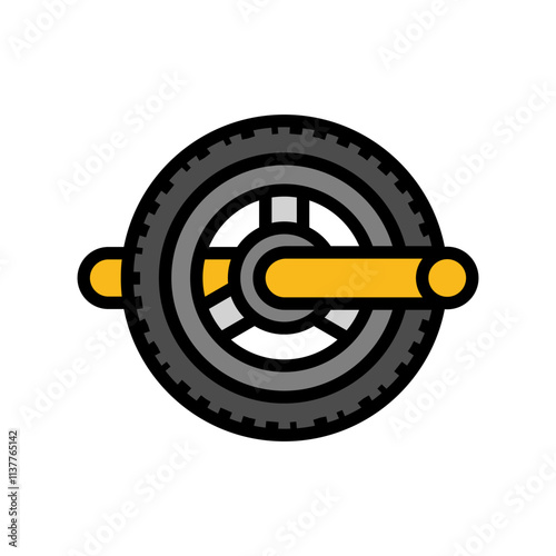 ab wheel fitness tool color icon vector. ab wheel fitness tool sign. isolated symbol illustration