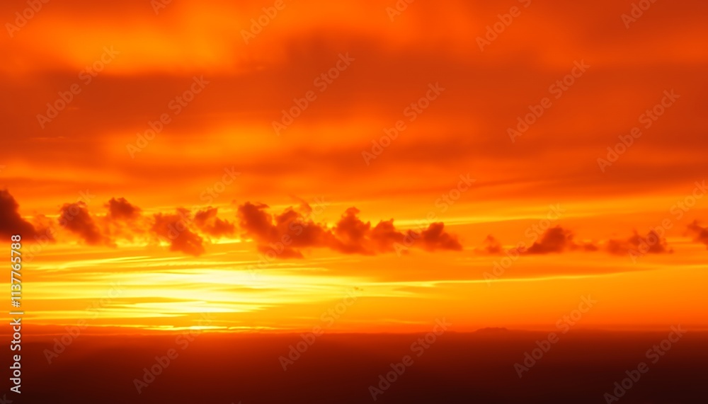 A stunning sunset over the ocean. Intense orange hues dominate the sky, creating a mesmerizing scene. The calm water reflects the vibrant colors. A stunning sunset over the ocean. Intense orange hues dominate the sky, creating a mesmerizing scene. The calm water reflects the vibrant colors.
