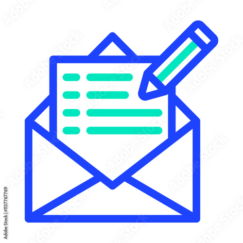 Write Mail Vector Icon Design Illustration