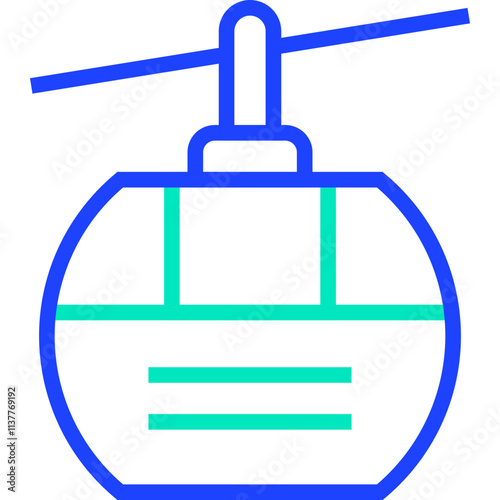 Cable car cabin Vector Icon Design Illustration