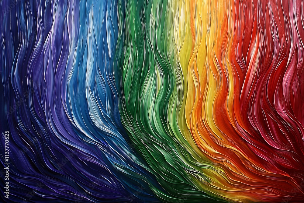 Fototapeta premium Vibrant Chromatic Gradient Flowing Through a Captivating Ethereal Landscape