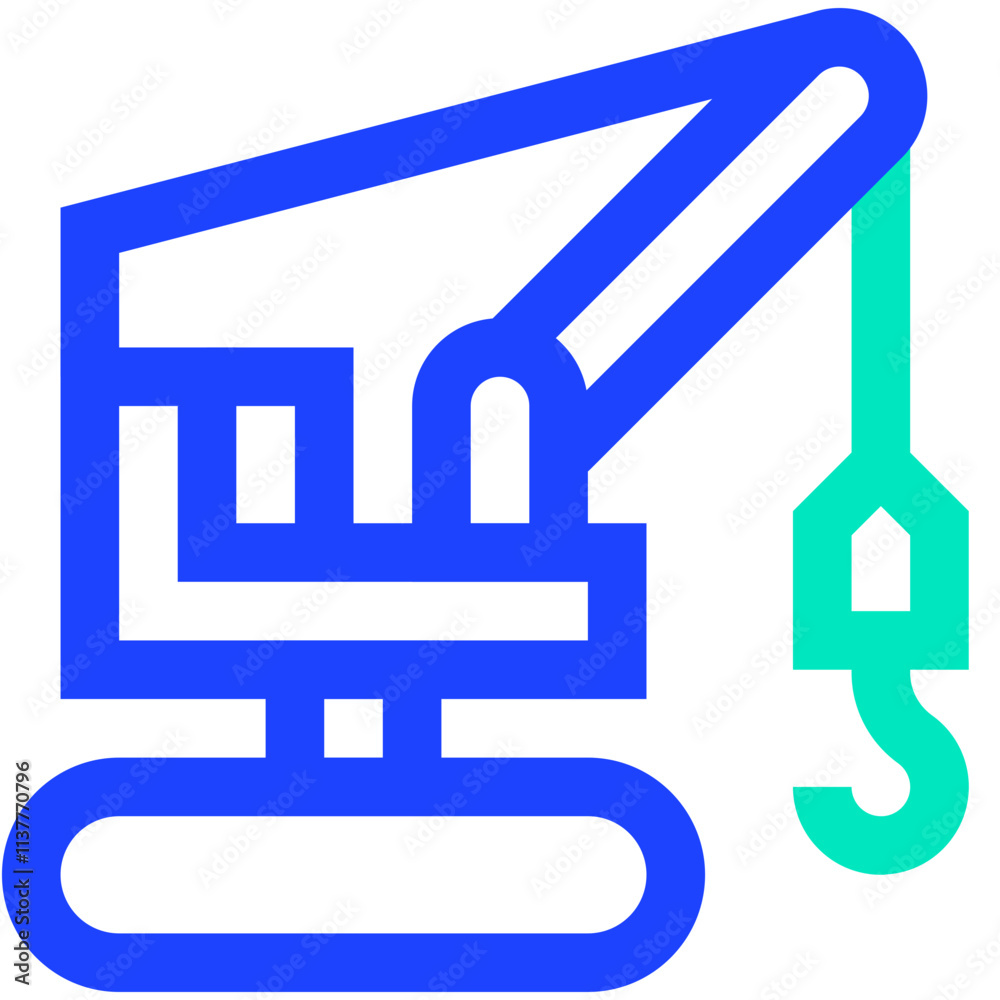 Crane Machine Vector Icon Design Illustration Crane Machine Vector Icon Design Illustration