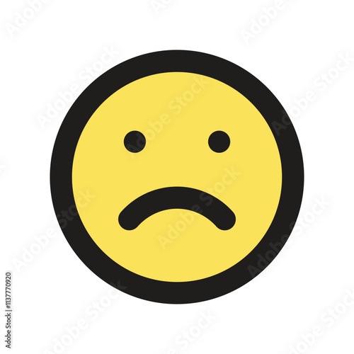 The image shows a low resolution pixel art representation of a sad yellow emoticon.