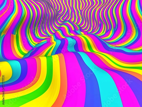 Vibrant Psychedelic Swirling Color Pattern Digital Abstract Art Backdrop