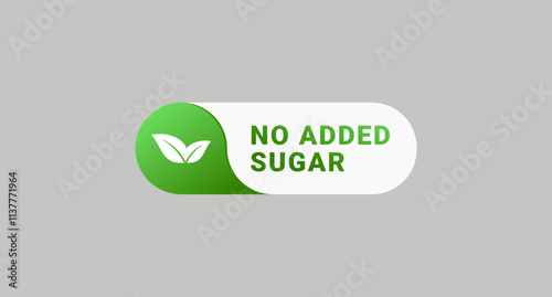 No added sugar label design element vector. No added sugar label for product packaging design element. Simple No added sugar symbol for packaging design element.