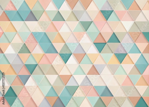 Pastel Triangle Geometric Abstract Art Background, Modern Minimalist Design, Soft Hues, Triangular Pattern Wallpaper