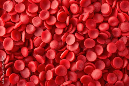 Abstract display of red blood cells in perfect clarity symbolizing the beauty and complexity of the circulatory system in human biology