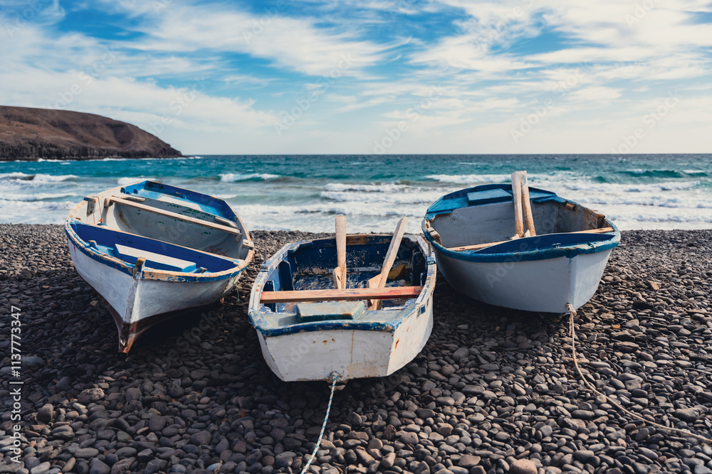 Boats at Pozo Negro, Fuerteventura, Canary Islands