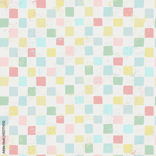Seamless large checkered repeating pattern for wrapping paper, bedding, home design and other design projects in futuristic aesthetics and retro futurism