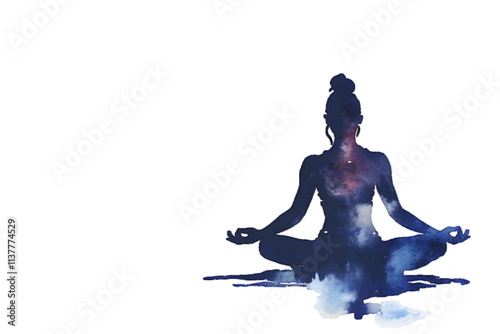 Illustration of a woman in a yoga pose isolated on white or transparent background


