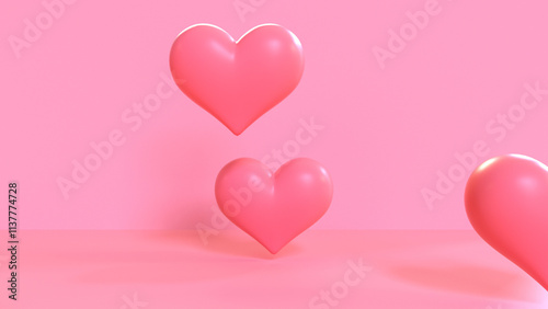 Valentine 3D Love Objects - Charming and Cute Visual Design in 4K