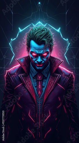 Cyberpunk Joker Neon Phone Wallpaper