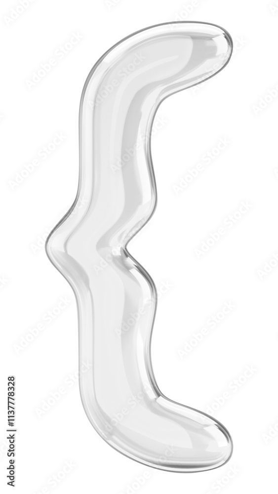 Curly bracket PNG sign in 3D bubble, transparent background Curly bracket PNG sign in 3D bubble, transparent background
