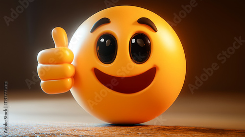 3D emoji icon thumbs up gesture