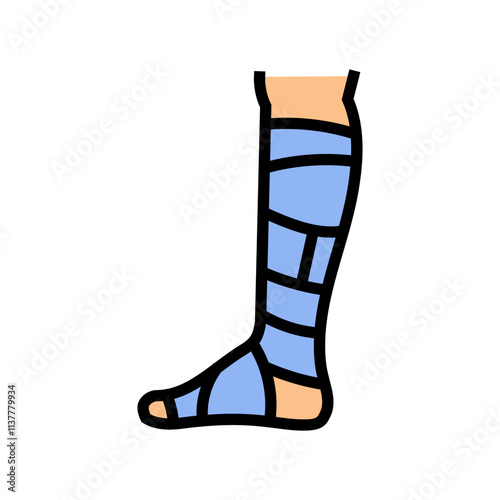 bandaged limb fracture color icon vector. bandaged limb fracture sign. isolated symbol illustration