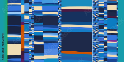 Geometric abstract stripes pattern. Unique contemporary print. Fashionable template for design.