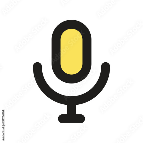 The image shows a simple pixel art style icon of a lit up microphone, suggesting audio recording.