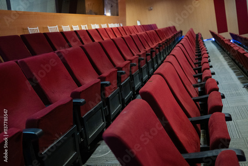 rows of chairs in conference or theatre room