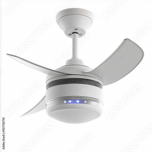 Motion-Sensing Ceiling Fan with Adjustable Speed , isolated on a white background , High quality , No blur photo