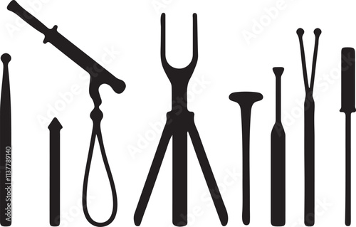 Medical otoscope tools for doctor on white background