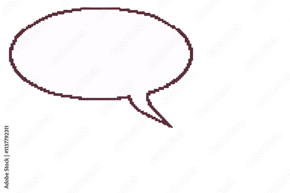 A simpler version of a pixelated speech bubble, outlined with soft maroon edges, evoking minimalistic design and dialogue, isolated on a transparent background A simpler version of a pixelated speech bubble, outlined with soft maroon edges, evoking minimalistic design and dialogue, isolated on a transparent background