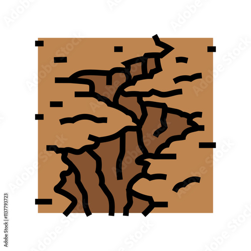 fractured earth fracture color icon vector. fractured earth fracture sign. isolated symbol illustration