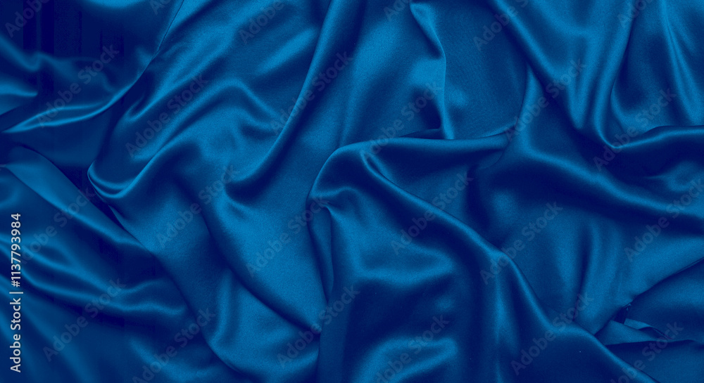 Obraz premium wide blue silk texture background