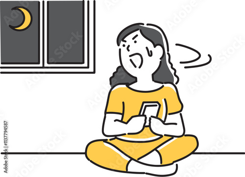 気が付くと夜になっていた女性
