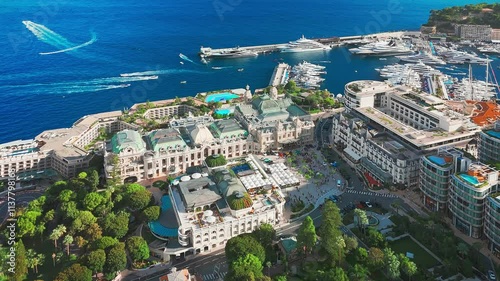 Aerial view of the Monte-Carlo casino in Monaco.