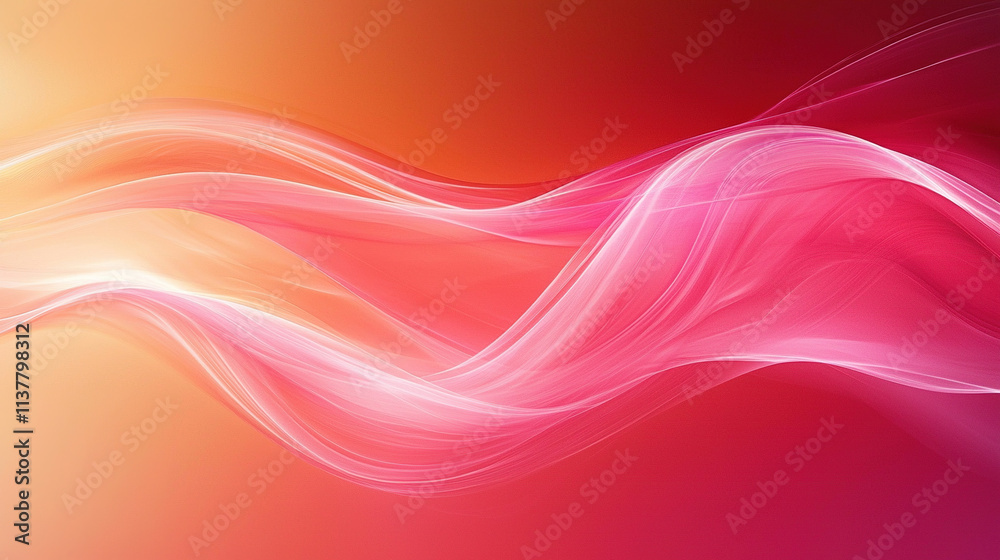 Obraz premium Abstract pink and orange wavy background flowing in the breeze