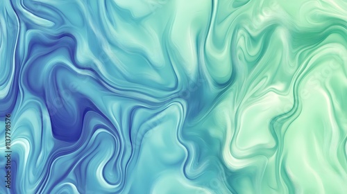 Soft Gradient Flow: Abstract Background in Gentle Blues and Greens