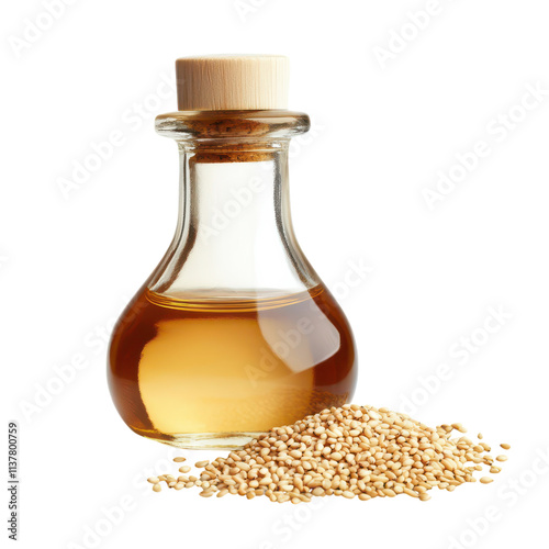 Sesame Oil Bottle for Cooking and Health Use Transparent Background