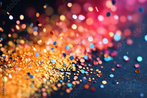 Wallpaper Mural Colorful glitter spills across a dark surface creating a vibrant and joyful atmosphere Torontodigital.ca