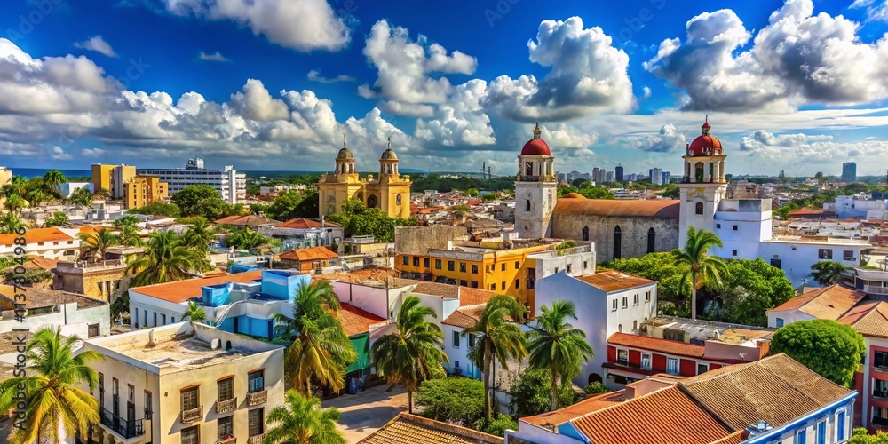 custom made wallpaper toronto digitalSanto Domingo Cityscape, Dominican Republic: Sunlit Buildings & Blue Sky - Stunning Photography