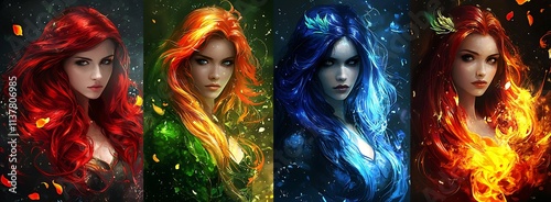 Breathtaking Elemental Goddess Portraits with Captivating Magical Powers and Ethereal Energies