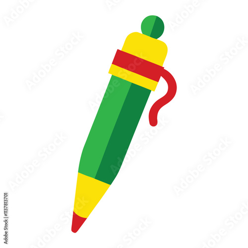 Green pencil with a red pencil vector