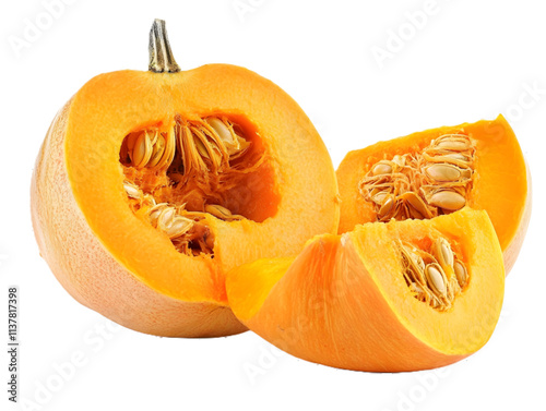 Pumpkin placed on white or transparent background


