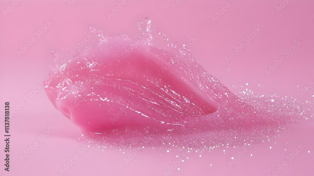 Pink Liquid Splash 3D Illustration Pink Liquid Splash 3D Illustration