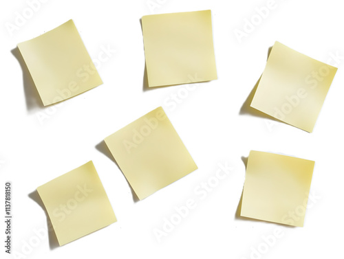 Yellow sticky post it note isolated on white or transparent background


