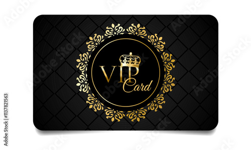 luxury black VIP card with gold ornament