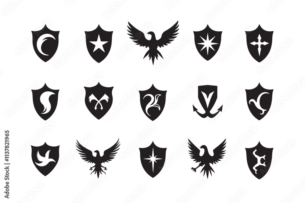 Fototapeta premium Collection of Versatile Shield Designs