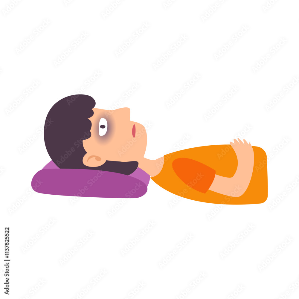 Fototapeta premium person insomnia and depression disorder symptom concept