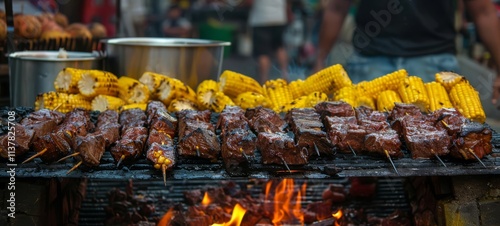 street food, delicious fast food.