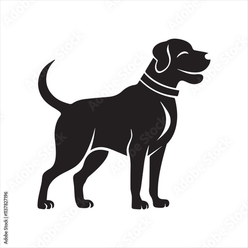 Dog silhouette black vector on white background
