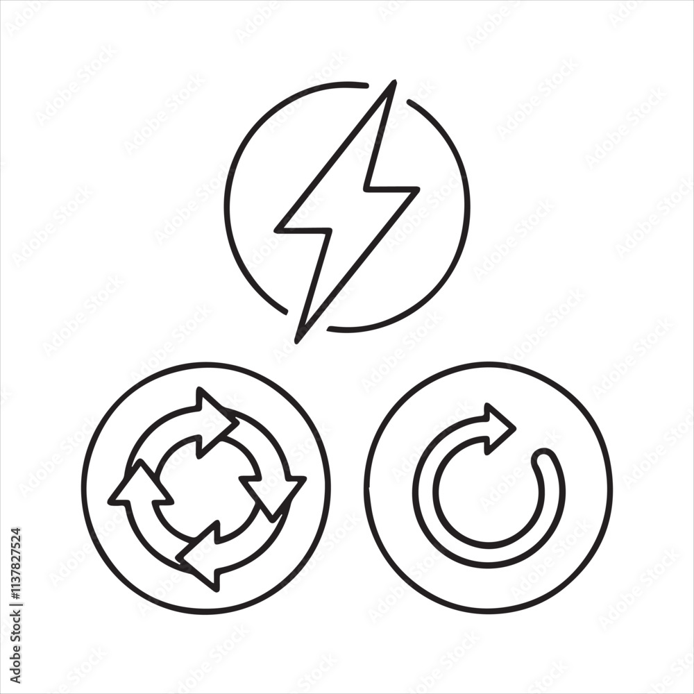 Fototapeta premium Refresh the icon set. Reload the icon vector. 