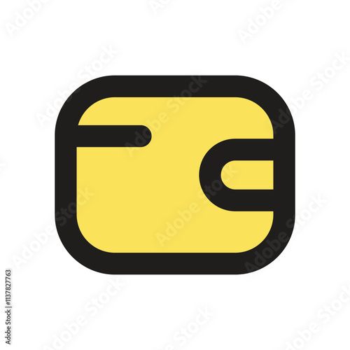 The image is a minimalist pixel art representation of a yellow wallet suggesting financial themes. photo