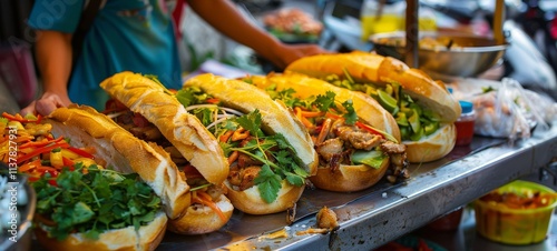 street food, delicious fast food.