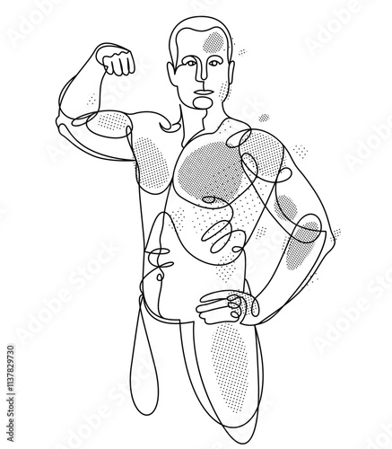 Athletic man torso vector l...