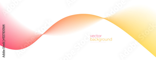 Curve shape flow vector abstract background in red and yellow gradient, motion art,