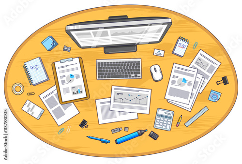 Office desk workspace top v...